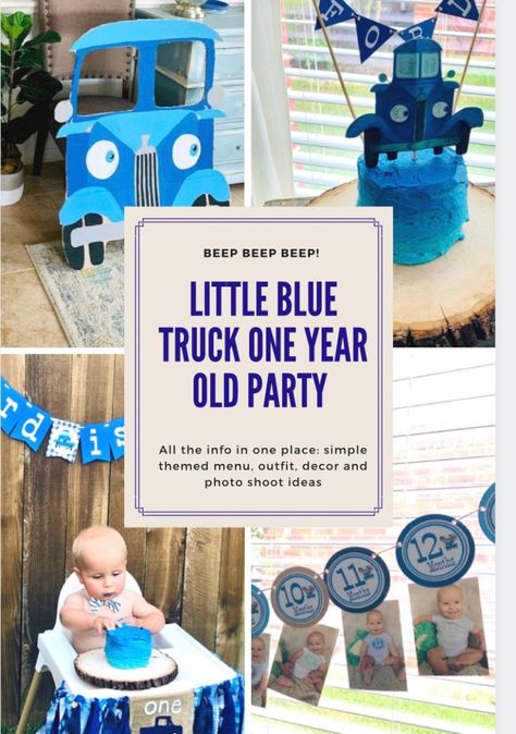 Ford's One Year Old Little Blue Truck Party | Big Blue Truck Birthday Party, Truck Theme 1st Birthday Party, Little Blue Truck Party Games, Blue Truck Birthday Party, Truck First Birthday Party, Little Blue Truck 1st Birthday Party, Truck 1st Birthday Party, Little Blue Truck First Birthday Party, Little Blue Truck Birthday Party 1st