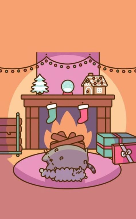 #pusheen #cutecat Pusheen Gif, Pusheen, Funny Christmas, Christmas Card, Hello Kitty, Gif, Kitty, Christmas Tree, Tumblr