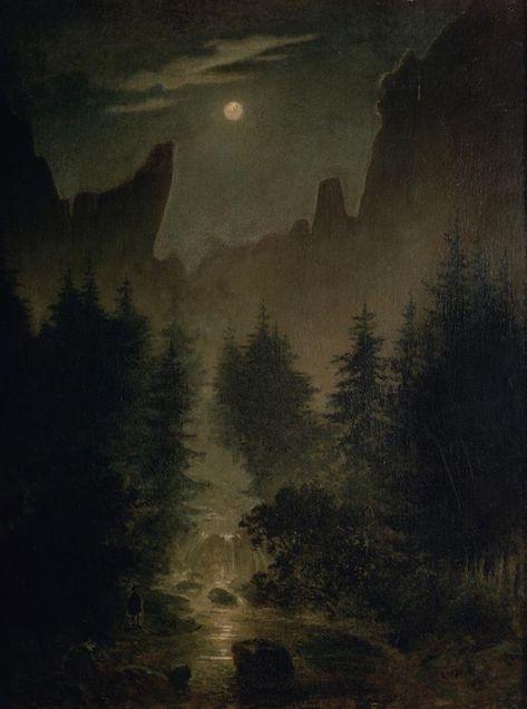 David Friedrich, Caspar David Friedrich, Arte Van Gogh, Oil Painting Reproductions, Painting Reproductions, Ethereal Art, In The Woods, Belle Photo, Dark Art