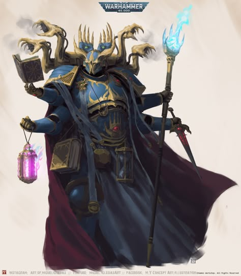 Chaos Sorcerer, Warhammer 40k Memes, Thousand Sons, Dnd Dragons, Warhammer 40k Art, Warhammer Art, Warhammer 40k Artwork, The Cult, Warhammer Fantasy