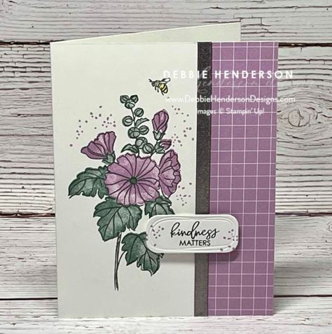 stampin up beautifully happy dandy designs designer paper sale a bration 21 Cards, Bee Images, Purple Cards, Homemade Birthday Cards, Happy Cards, Set Designs, Designer Paper, Flower Stamp, Merry Christmas Card