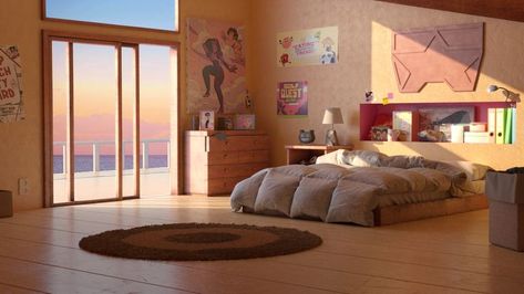 Steven Universe Room, Steven Universe Background, Future Bedroom, Hippy Room, Anime Room, Indie Room, House Room, Bedroom Aesthetic, Decorate Your Room