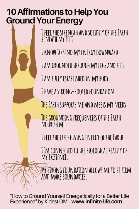 Here are some grounding affirmations you can use to balance your root chakra and ground your energy. For more, read the blog post "How to Ground Yourself Energetically for a Better Life Experience" Ways To Ground Yourself, How To Ground Yourself, Grounded Affirmations, How To Ground Yourself Spiritually, Grounding Affirmations, Meditation Circle, Grounding Yourself, Reflective Questions, 10 Affirmations