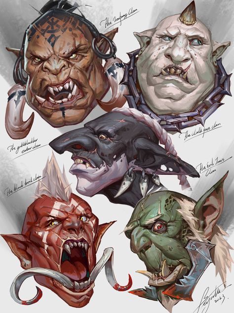 ArtStation - Orcs Pose Base, Goblin Art, Warcraft Art, Snow Owl, 캐릭터 드로잉, Wow Art, Monster Design, Creature Concept Art, Fantasy Concept Art