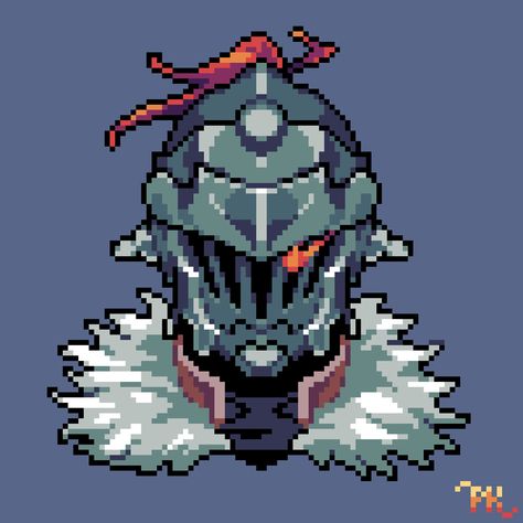 Created on December 15th, 2020. This is a pixel art piece of Goblin Slayer, one of my favorite anime protagonists. #goblinslayer #pixel #art #artwork #pixelart #pixilart #anime #animeart #knight #knightart #armor #helmet #fanart Pixel Art Armor, Pixel Anime Art, Pixel Armor, Pixel Art Knight, 16 Bit Pixel Art, Pixel Art Hard, Pixel Art Character Design, Pixelart Anime, Fantasy Pixel Art