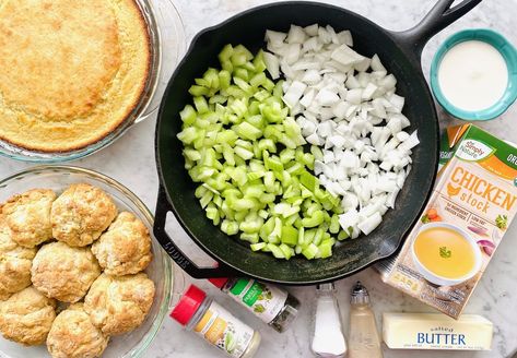 Cornbread Biscuit Dressing, Cornbread And Biscuit Dressing, Cathead Biscuits Recipe, Cathead Biscuits, Easy Southern Cornbread, Crockpot Dressing, Buttermilk Drop Biscuits, Cornbread Biscuits, Dressing Recipes Thanksgiving