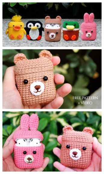 Animal Airpods Case Free Crochet Pattern + Video Airpod Cover Crochet Pattern Free, Where To Get Free Crochet Patterns, Crochet Animal Pouch Free Pattern, Air Pod Pro Crochet Case Pattern, Crochet Phone Cases Free Pattern, Free Airpod Case Crochet Pattern, Air Pods Case Crochet Pattern, Crochet Earpods Case Free Pattern, Crocheted Phone Case