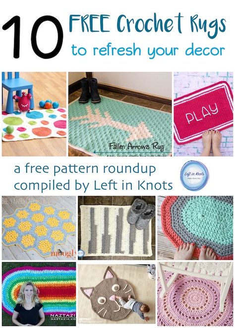 Spring is a great time to think about updating your decor!  Start by making a few new rugs with these 10 FREE crochet patterns.  A pattern roundup compiled by Left in Knots Lavender Chair, The Lavender Chair, Crochet Rugs, Rug Patterns, Lion Brand Wool Ease, Crochet Rug Patterns, Bernat Blanket Yarn, Crochet Gratis, Chic Rug