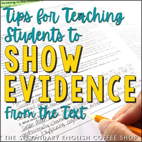 Citing Text Evidence Middle School, English Coffee Shop, Text Evidence Activities, History Teaching Resources, Citing Text Evidence, Citing Evidence, Textual Evidence, High School Activities, Secondary English