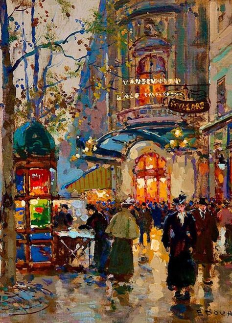 (300 pieces jigsaw puzzle) Edouard Léon Cortès was a French painter of French and Spanish ancestry. He is known as "Le Poète Parisien de la Peinture" or "the Parisian Poet of Painting" because of his diverse Paris cityscapes in a variety of weather and night settings. Wikipedia Born: August 6, 1882, Lagny-sur-Marne, France Died: November 26, 1969, Lagny-sur-Marne, France Period: Post-Impressionism Education: École nationale supérieure des Beaux-Arts Parents: Antonio Cortés y Aguilar French Impressionist Painters, Paris Painting, African Art Paintings, Post Impressionism, A Level Art, Impressionist Art, Impressionist Paintings, Post Impressionists, Ethereal Art