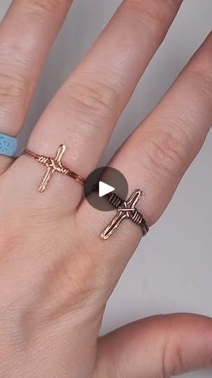 3K views · 300 reactions | That old rugged ✝️.  🫶🏻🙌🏻🙏🏻  #diy #wirewrappingtutorial #jewelrytutorial #diyjewelry #jewelry #wirewrapping #wire #howto #fyp #foryoupage #foryou #cross #christ | Cleft of the Rock Creations Copper Wire Cross Diy, Wire Rings Tutorial, Rock Creations, Wire Crosses, Wire Wrapping Tutorial, Ring Tutorial, Diy Cross, Wire Ring, Diy Rings