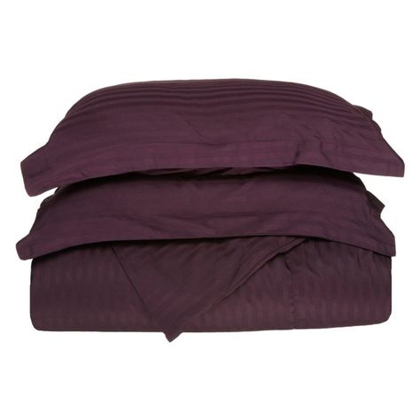 Superior 300 Thread Count Long-Staple Combed Cotton Sateen Weave Stripe Duvet Cover 3 Piece Set Plum Blush Room, Plum Bedding, Plum Blush, Traditional Duvet Covers, California King Duvet Cover, Purple Duvet Cover, Quilted Comforter, Egyptian Cotton Duvet Cover, Striped Duvet