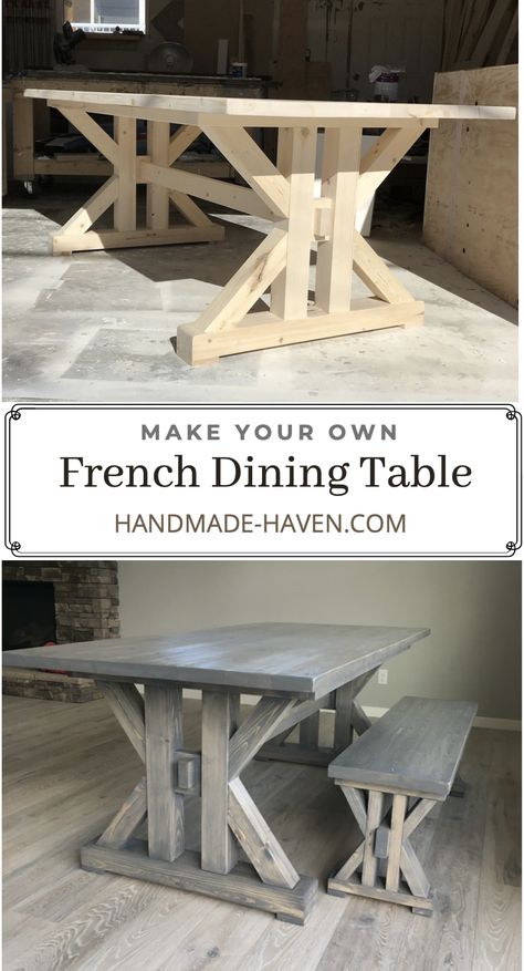 Diy Esstisch, French Farmhouse Dining Table, French Farmhouse Table, Build A Farmhouse Table, Farmhouse Table Plans, Diy Dining Room Table, Farmhouse Dining Room Table, Diy Dining Room, Diy Dining Table