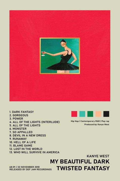 Tpab Album Art, Mbdtf Poster, All Of The Lights Kanye, Alternative Album Covers, My Beautiful Dark Twisted Kanye, Mbdtf Album Cover, Kanye West Album Covers, Kanye Album Poster, Graduation Kanye West Album Poster