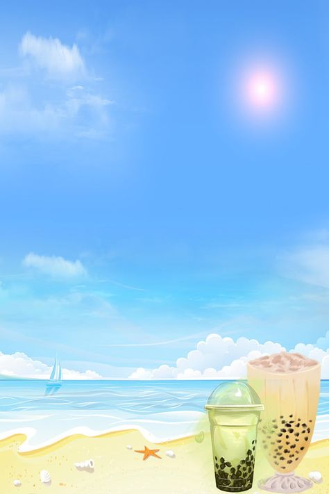 Summer Milk Tea Poster Background Material Milktea Background Design, Milktea Aesthetic Background, Milk Tea Wallpaper, Boba Party, Positivi Tea, Tea Poster, Ghanaian Food, Tea Wallpaper, Tea Display