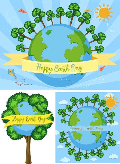 Three happy earth day poster designs 605778 - Download Free Vectors, Clipart Graphics & Vector Art Happy Earth Day Pictures, Happy Earth Day Poster, Line Ideas, Earth Day Pictures, Earth Day Poster, Earth Day Posters, Earth Poster, Day Pictures, Happy Earth Day