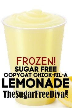 Sugar Free Tea Recipes, Healthy Frozen Drinks, Sugar Free Lemonade Recipe, Keto Lemonade, Sugar Free Lemonade, Carb Counter, Frosted Lemonade, Copycat Chick Fil A, Sugar Free Drinks