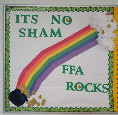 ECHS FFA St. Patrick's Day Bulletin Board Ffa Board Ideas, Ffa Bulletin Boards Ideas, Ffa Bulletin Boards, Ag Classroom Decorations, Sweet Hot Mustard Recipe, Ffa Scrapbook Ideas, Ffa Fundraiser, Agriculture Classroom, Agriculture Education Classroom