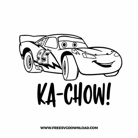 Lightning Mcqueen Quotes, Lightning Mcqueen Drawing, Ka Chow, Flash Mcqueen, Disney Free, Car Silhouette, Car Tattoos, Free Cut Files, Cars Movie