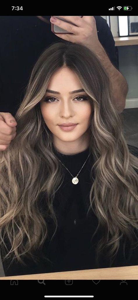 Balayage Dark Base, Bayalage With Babylights, Outfit Ideas For A Quinceanera Guest, Dark Brown Bayalage Hair Ash, Hair Contouring Brunette, Balyage Long Hair Brunettes Dark, Beige Balayage On Dark Hair, Dirty Blonde Balayage Dark Roots, Shadow Root Balayage