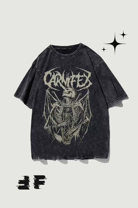 Grunge Tshirt, Metal Goth, Oversize Tshirt Outfits, Metal T Shirt, Metal T Shirts, Tshirt Outfits, Summer Tee, Aesthetic Grunge, Summer Cotton