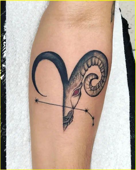 55+ Best Aries Tattoos Zodiac Sign & Symbol With Meanings... Aries Men Tattoo, Aris Tattoos Zodiac Signs, Matching Aries Tattoos, Aries Zodiac Sign Tattoos, Aires Tattoo Men, Aries Ram Tattoo Men, Rashi Tattoo, Aries Tattoo For Men Design, Aries Sign Tattoo