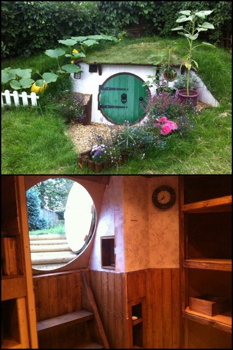 Diy Hobbit House, Hobit Houses, Backyard Boho, Hobbit Homes, Hobbit Home, Casa Hobbit, Hobbit Houses, Build A Playhouse, Underground Homes