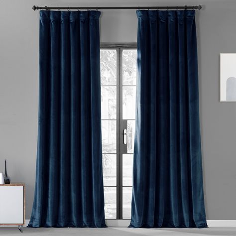 Americana Blue Urban Lush Velvet Curtain Blue Velvet Curtains, Luxury Windows, Velvet Room, Half Price Drapes, Velvet Drapes, Insulated Curtains, Blue Curtains, Thermal Curtains, Darkening Curtains