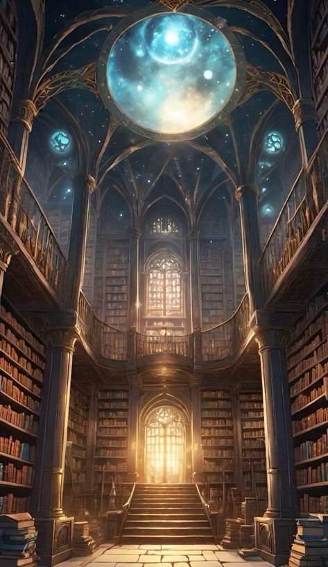 Royal Library Fantasy Art, Magic Library Wallpaper, Library In Forest, Fantasy Nerd Aesthetic, Library Fantasy Aesthetic, Fantasy Journey Aesthetic, Magepunk Aesthetic, Book Fantasy Aesthetic, Fantasy Places Aesthetic