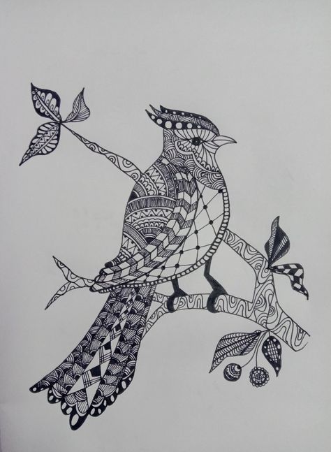 Mandala | Zentangle Art | Bird Zentangle Art, Zentangle Animals Easy, Zentangle Birds, Zentangle Animals Art, Bird Mandala, Easy Zentangle Patterns, Animal Mandala, Easy Zentangle, Zentangle Animals