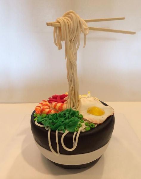 Shrimp Noodle Bowl Cake 3d Dort, Super Torte, Anti Gravity Cake, Torte Creative, Gravity Defying Cake, Gravity Cake, Waffle Cake, Torte Cupcake, 3d Cakes