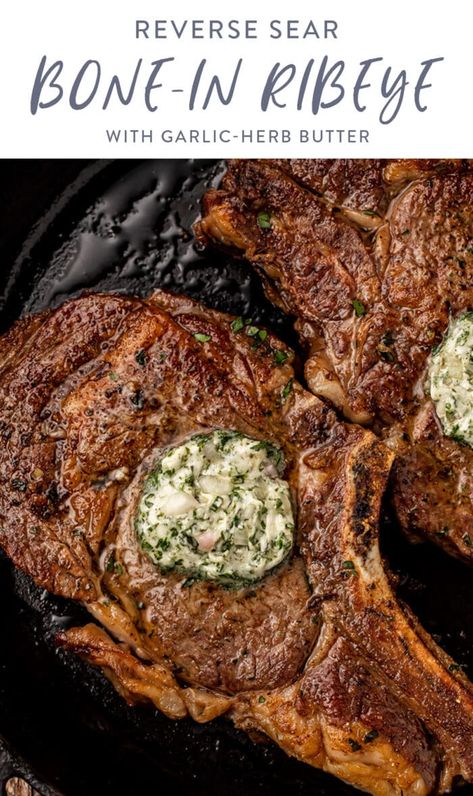 Ribeye Bone In Steak Recipes, Bone In Rib Eye Steak Recipes, Ribeye Steak In The Oven How To Bake, Bone In Steak Recipes, How To Cook Bone In Ribeye Steak, Reverse Seared Ribeye Steak, Bone In Ribeye Steak Grill, Reverse Sear T Bone Steak, Bone In Ribeye Steak Oven