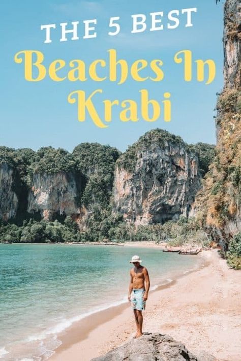 5 BEST Beaches In Krabi, Thailand - Your Guide For 2024 36 Krabi Beach, White Sand Beaches, Thailand Travel Tips, Thailand Travel Guide, Koh Chang, Krabi Thailand, Thailand Beaches, Ao Nang, Adventure Guide