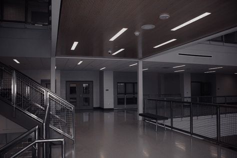 Korean School Hallway, Korean School Hallway Aesthetic, Spy School Aesthetic, School Hallways Aesthetic, Hallways Aesthetic, Dormitory Hallway, School Hallway Aesthetic, University Hallway, Spy Headquarters