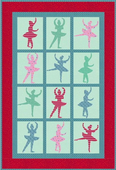 Ballerina Quilt Ideas, Dance Quilt Ideas, Ballet Quilt Pattern, Ballerina Quilt Pattern, Ballerina Quilt, Ballet Quilt, Plum Quilt, Ballerina Poses, Girl Quilts Patterns