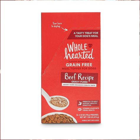 WholeHearted Petco Brand Grain-Free Beef Recipe Gravy Puree Wet Dog Meal Topper, 2.8 oz., Case of 6, 6 X 2.8 OZ Chicken And Brown Rice, Brown Rice Recipes, Wet Dog, Natural Dog Food, Dried Blueberries, Food Topper, Gluten Free Grains, Beef Recipe, Grain Free Recipes