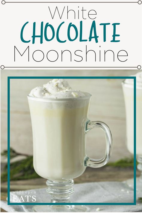 White Chocolate Moonshine, Chocolate Moonshine Recipes, Flavored Moonshine Recipes Everclear, Christmas Moonshine Recipes, Chocolate Moonshine, Flavored Moonshine Recipes, Cherry Bounce, Moonshine Recipe, Alcohol Infusion