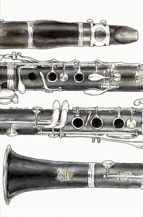 Musical Instruments Drawing, Band Nerd, Bass Clarinet, Music Drawings, Band Kid, Society6 Art, Art Collector, Mini Art, Art Music