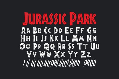 Jurassic Park Font Free Download - Fontswan Jurassic Park Font Free, Jurassic Park Sign Diy, Jurassic Park Sign Printable, Jurassic Park Sign, Jurassic Park Font, Jurassic Park Logo, Pink Power Rangers, Park Birthday, Jurrasic Park