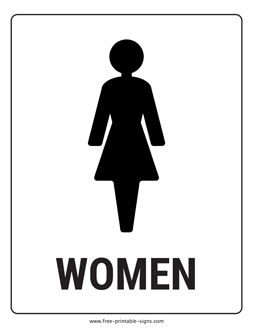 Download this printable women restroom sign and let female visitors, customers and workers know where the women restroom is in a establishment. Wellness Photos, Women Toilet Logo, Men Women Bathroom Signs, All Gender Bathroom Sign, No Public Restroom Sign Printable, Ladies Restroom Sign, Toilet Signs, Bath Sign, Family Wellness