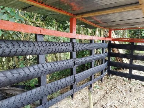 Tire Fence, Farm Hacks, Horse Barn Designs, Horse Shelter, Goat Barn, Horse Barn Plans, Diy Horse, Farm Layout, Farm Projects