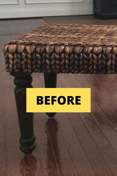 Old Bench Makeover, Decorate A Bench, Bench Upcycle, Bench Makeover, Wicker Bench, Furniture Repurposing, Decorate On A Budget, Recycled Stuff, Country Chic Paint