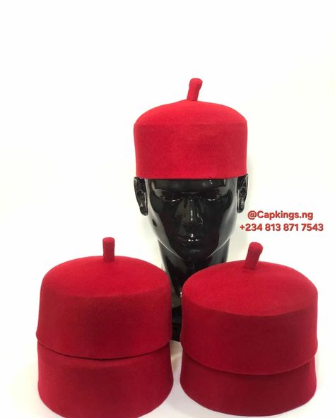 Plain Red Igbo Traditional Cap for Men. This is a high quality Igbo red cap for traditional attires. You can wear this cap for chieftaincy events and traditional Ceremonies. Are you If you are proud to be ab Igbo man, then embrace your culture by getting one of this Hat. #igbohats ##igbocapsinlagos #igbocapsinabuja #igbotraditionalmarriage #igbotradition #igboredcap Traditional Caps For Men, Cute Messages For Him, Deni Denials, African Traditional Wedding Dress, Traditional Attires, African Traditional Wedding, Plain Red, Head Pieces, Cap For Men