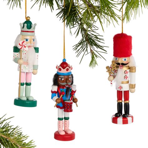 Candy Christmas Nutcracker Ornaments Set Of 3 - World Market Nutcracker Decor, Nutcracker Ornaments, Candy Christmas, Nutcracker Christmas, World Market, Christmas Candy, Ornament Set, Nutcracker, Wood Turning