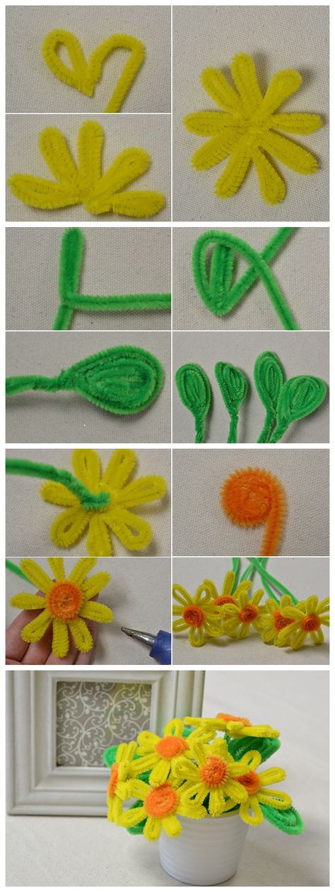 Pipecleaner Flowers How To Make, Pipe Cleaner Tutorial, How To Make Pipe Cleaner Flowers, Pipe Cleaner Flowers Easy, Pipe Cleaner Flowers Step By Step, Easy Pipe Cleaner Crafts, Flower Pipe Cleaner, Crafts Mothers Day, Chenille Stem Crafts