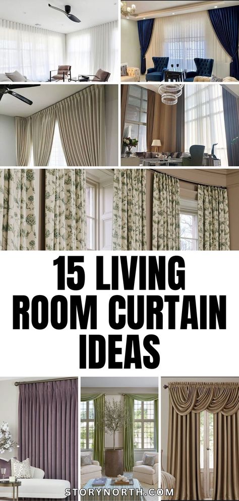 Save this pin for the most stunning living room curtain ideas that will transform your space! Elevate your home decor with these inspiring designs. #HomeDecor #LivingRoomIdeas #CurtainDesigns Curtain Styles Living Room, Bay Window Curtain Ideas, Family Room Window Treatments, Curtain Ideas For Living Room, Grey Curtains Living Room, Living Room Curtain Ideas, Room Curtain Ideas, Blue Couch Living, Living Room Looks