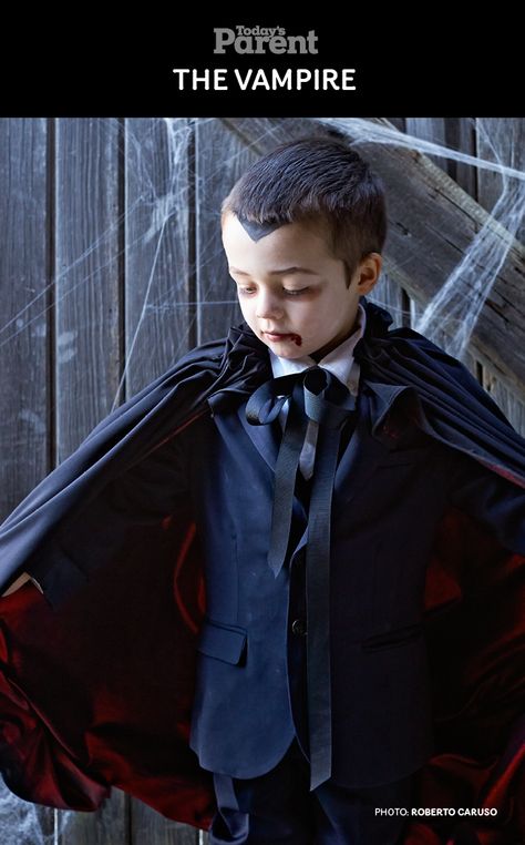 DIY Classic Vampire Kids Halloween Costume #TodaysParent #HalloweenKidsCostume Boys Vampire Costume, Vampire Ideas, Vampire Costume Diy, Cape Tutorial, Vampire Kids, Vampire Halloween Costume, Vampire Costumes, Beginners Makeup, Perfect Cat Eye