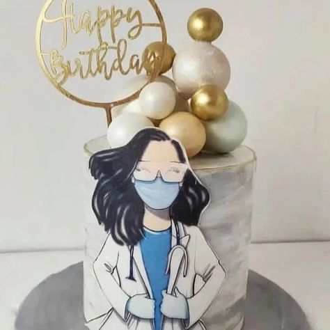 Happy Birthday Nurse, Doctor Birthday Cake, New Cake Design, Doctor Cake, Nursing Cake, Happy Birthday Black, Chocolate Cake Designs, Anime Cake, Birthday Cake Topper Printable