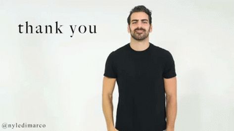 Thank You Asl GIF - Thank You Asl Sign Language - Discover & Share GIFs Thank You Sign Language, Basic Asl, Learning Asl, Asl Sign Language Words, Sign Language For Kids, Nyle Dimarco, Medical Sign, Sign Language Lessons, Language Tips