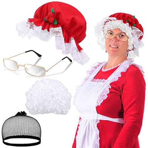 Old Lady Wig, Mrs Claus Costume, Granny Wig, Granny Costume, Granny Glasses, Old Lady Costume, Accessories 2023, Santa Claus Costume, Costume For Women